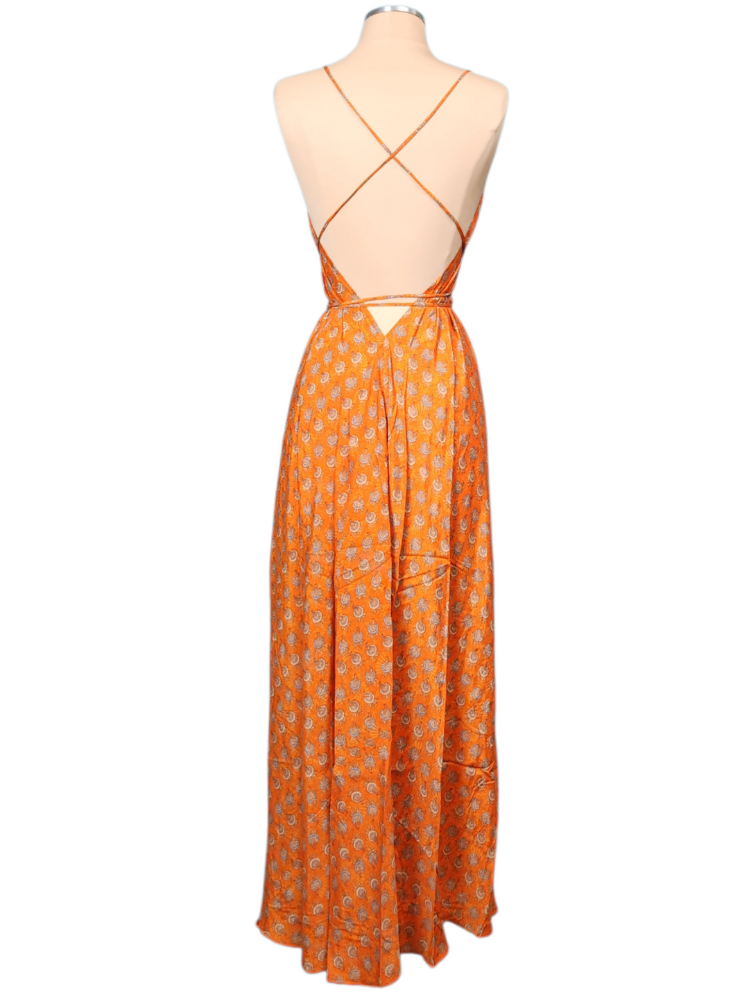 The Burnt Amber Silk Vault Tulip Arm Long Kimono & Point Dress Set-249