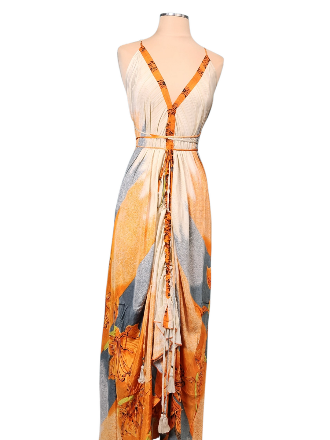 The Sunlit Oasis Silk Vault Tulip Arm Short Kimono & Point Dress Set-210