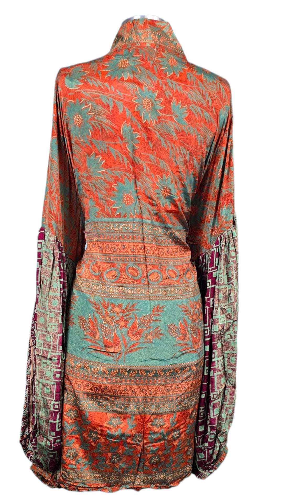 The Sunset Garden Silk Short Kimono/Duster