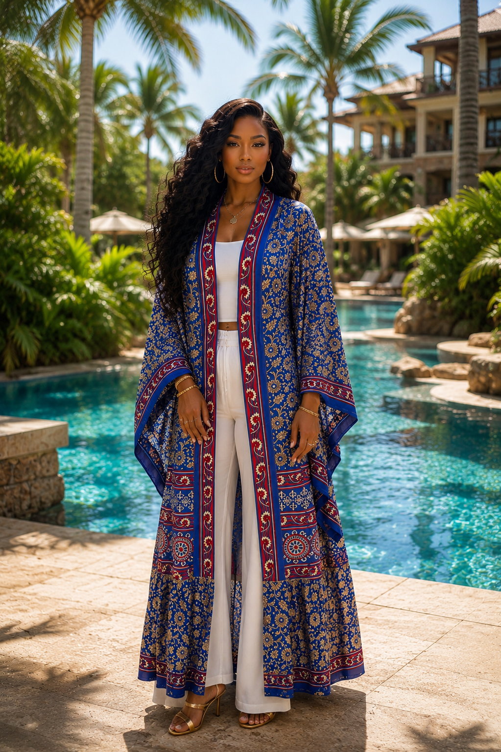 The Grape Vintage Sari Silk Kimono-112