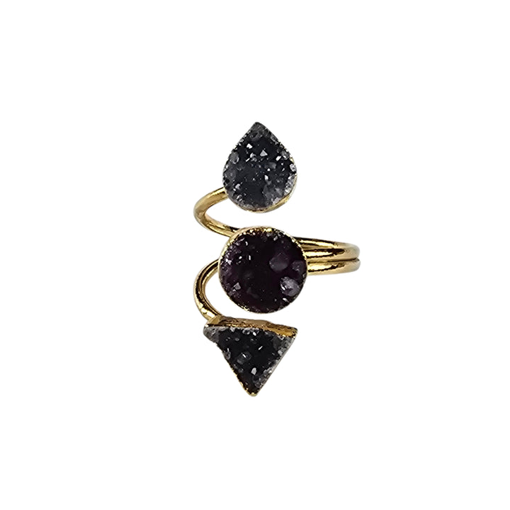 The Victoria Gold Triple Druzy Ring Collection