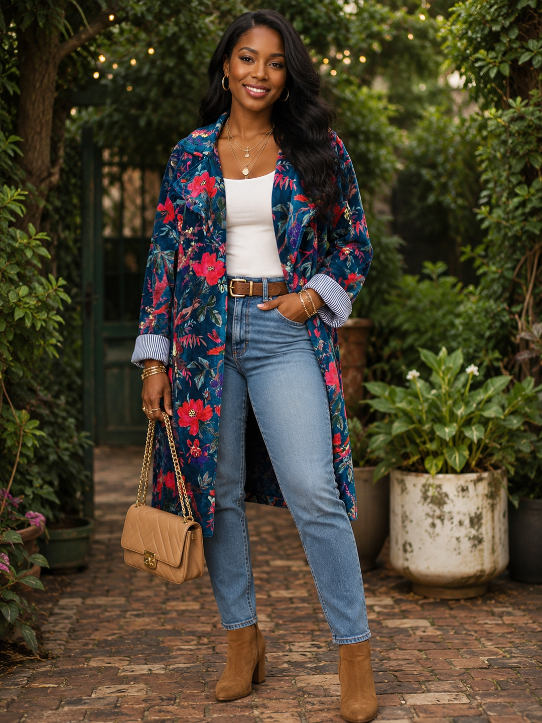 The Midnight Bloom Velvet Statement Jacket- 402