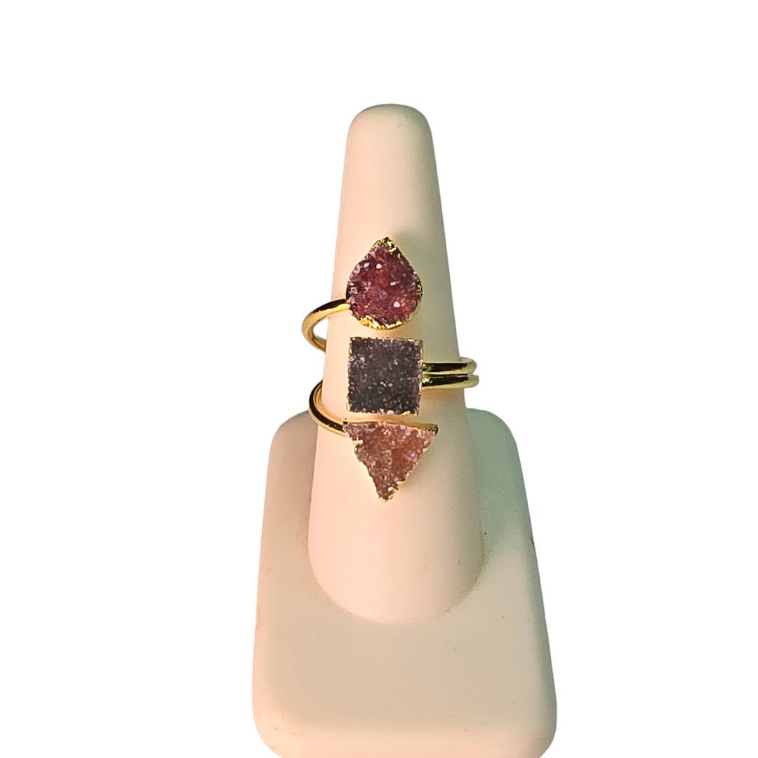 The Victoria Gold Triple Druzy Ring Collection