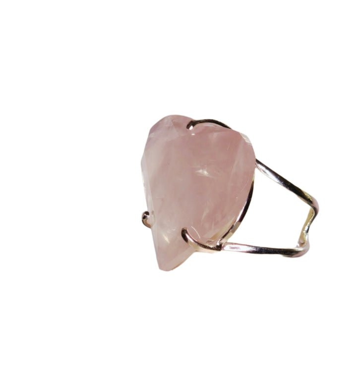 The Blushing Heart Quartz Faceted Arc Ring