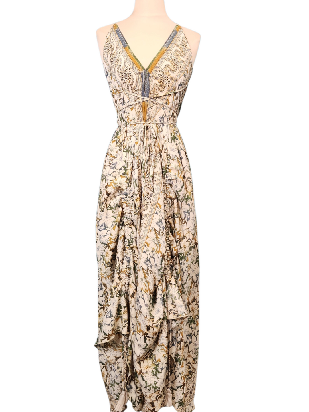 The Emerald Meadow Silk Vault Tulip Arm Short Kimono & Point Dress Set-219