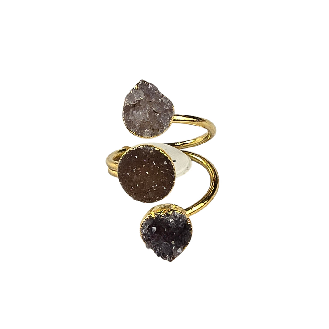 The Victoria Gold Triple Druzy Ring Collection