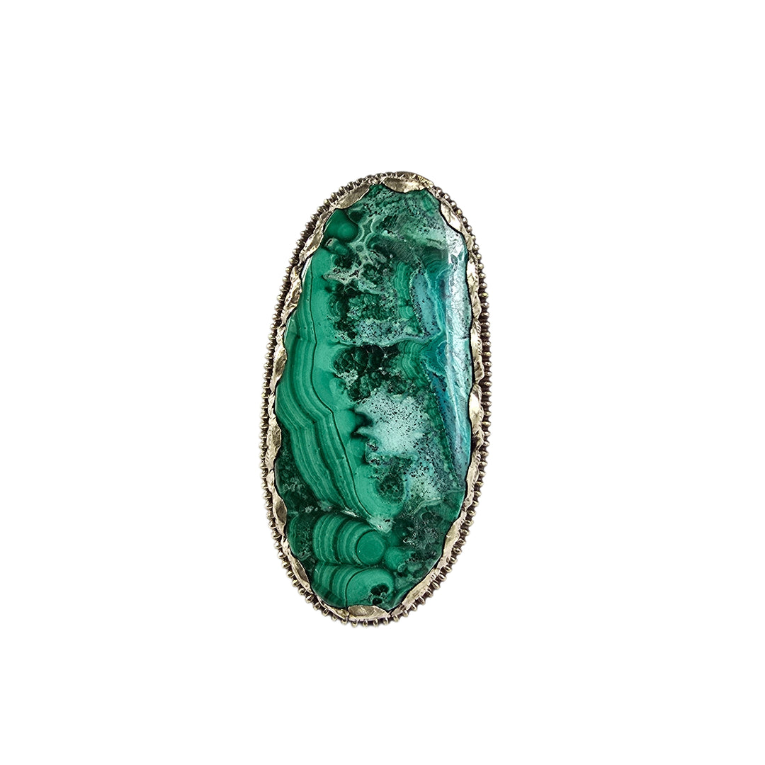 The Chrysocolla and Malachite Statement Ring