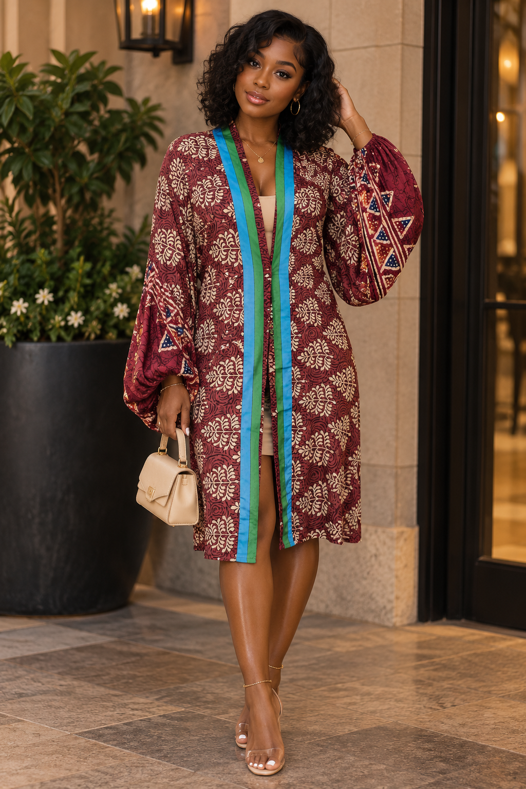 The Jade & Berry Short Silk Vault Kimono/Duster-155