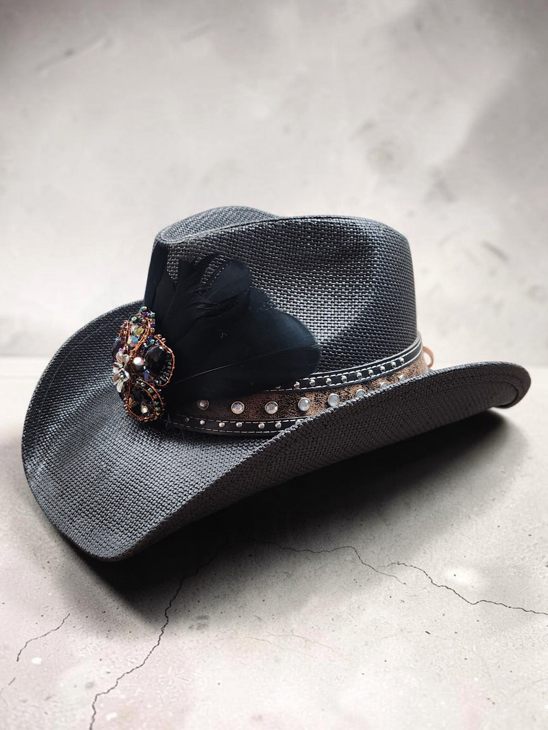 The Midnight Mystique Glam Cowboy Hat - 826