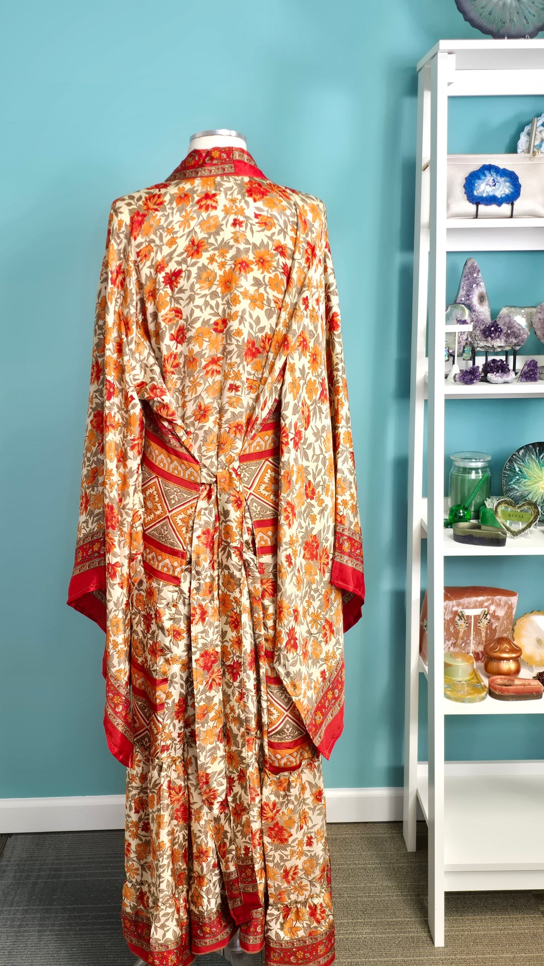 The Fall Time Vintage Sari Silk Kimono