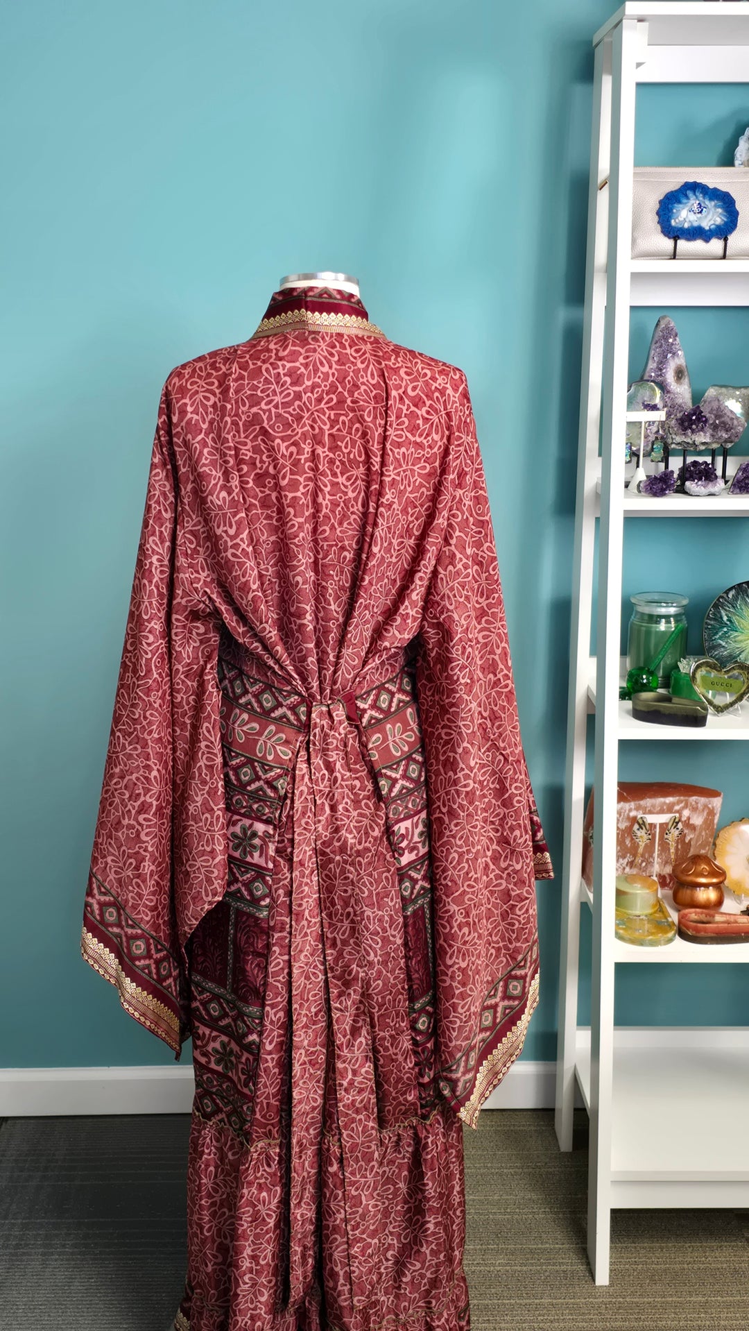 The Marrakech Wine Vintage Sari Silk Kimono