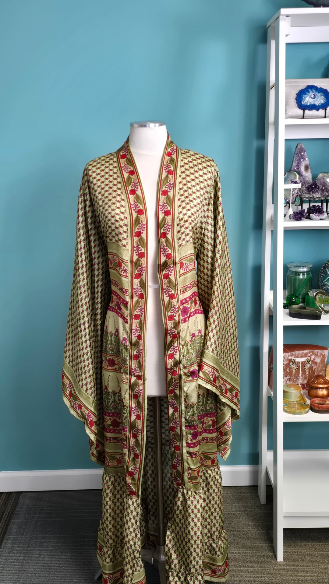 The Most Olive Vintage Sari Silk Kimono