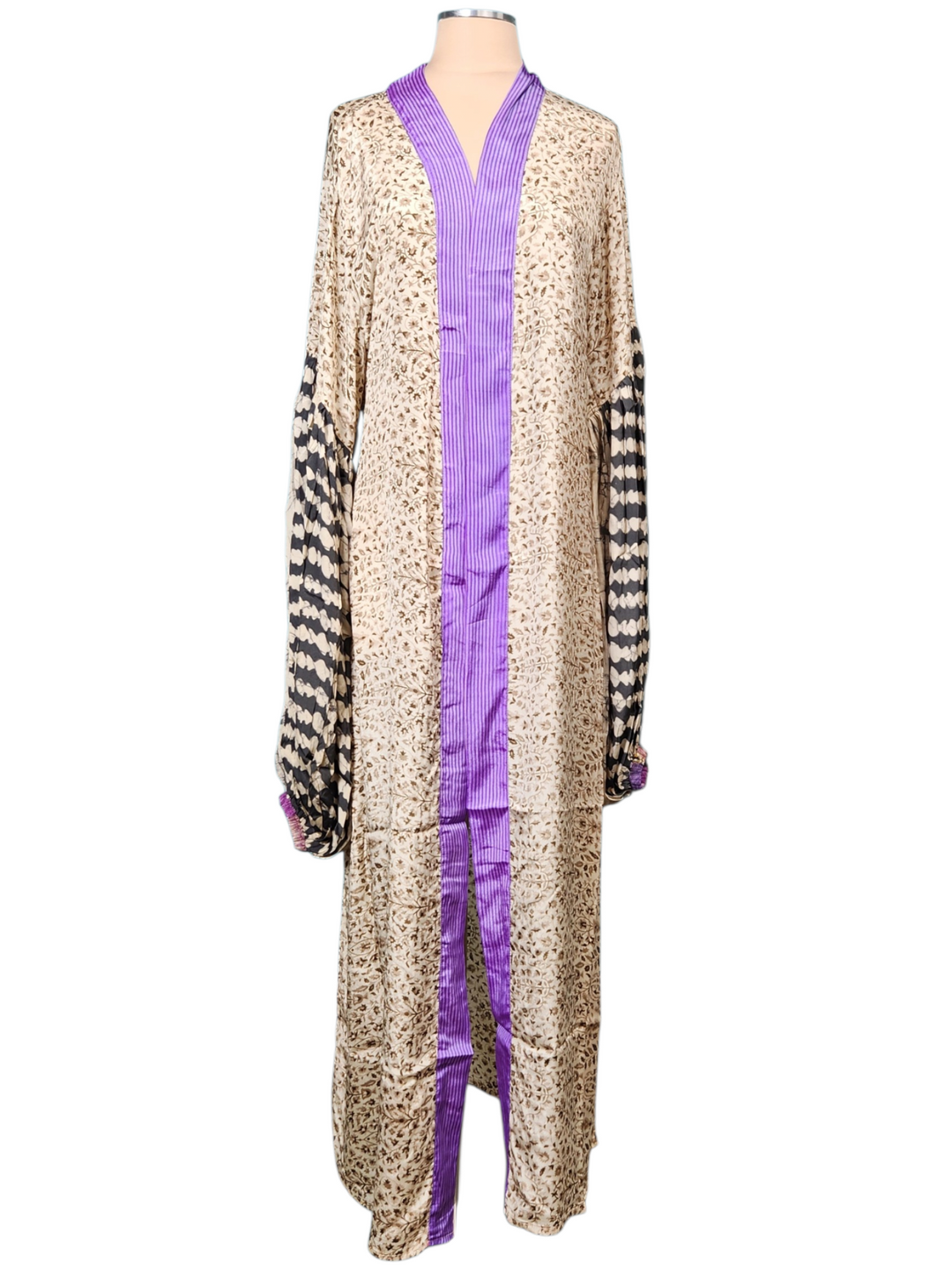 The Lavender Mosaic Tulip Sleeve Long Kimono-144