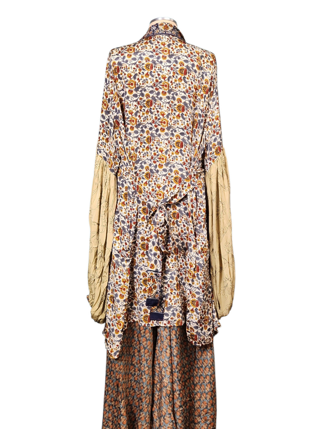 The Autumn Mosaic Silk Vault Tulip Arm Short Kimono & Point Dress Set-229