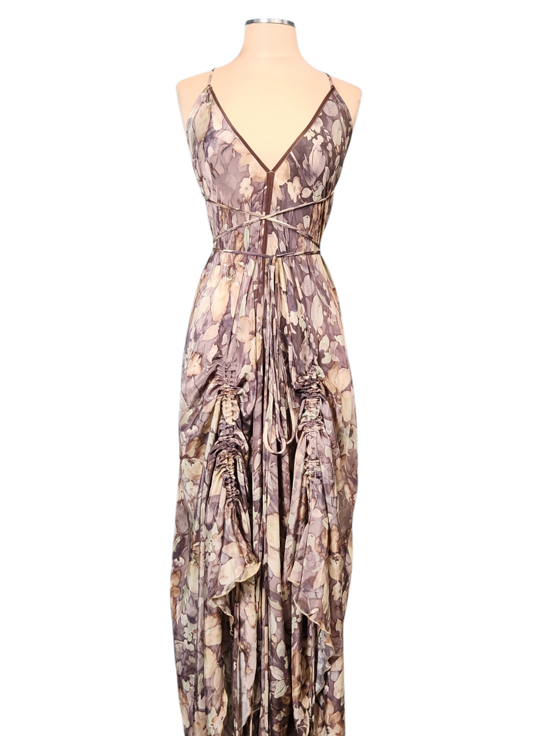 The Rosewood Silk Vault Tulip Arm Short Kimono & Point Dress Set-211