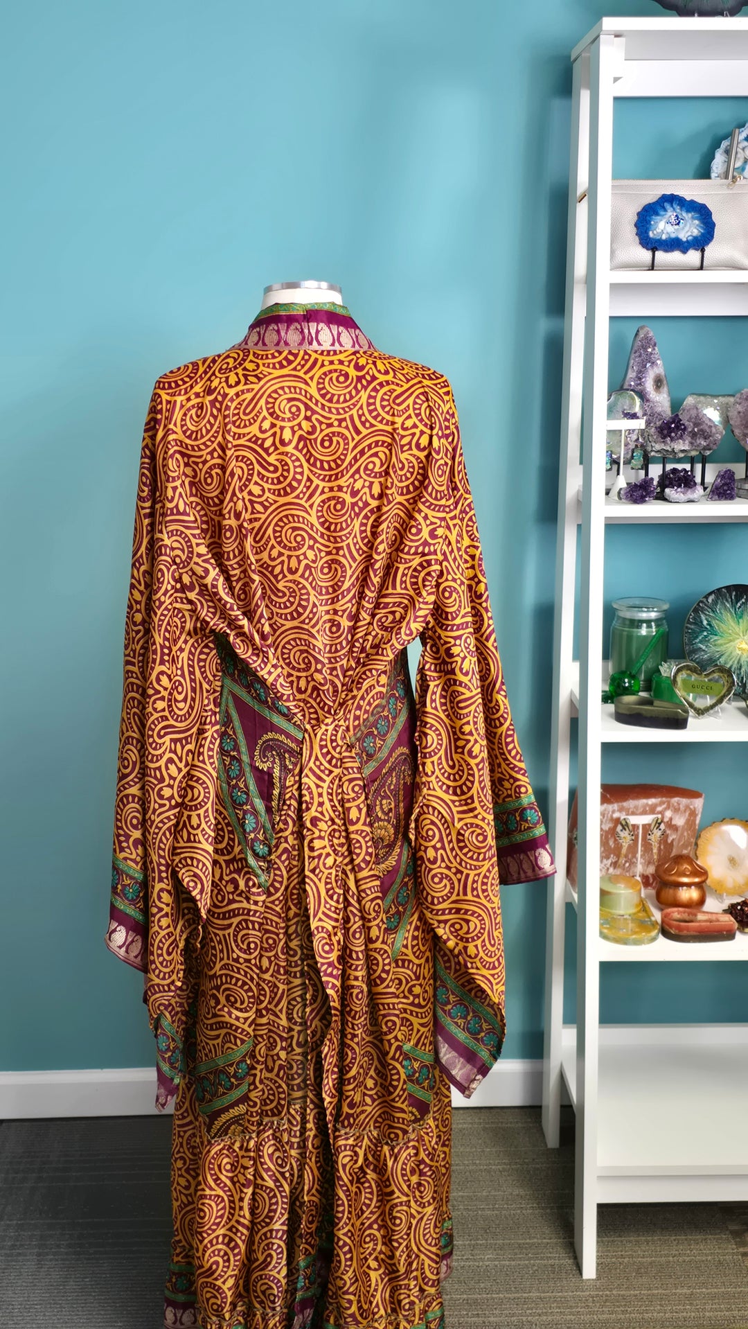 The Tangerine Vintage Sari Silk Kimono