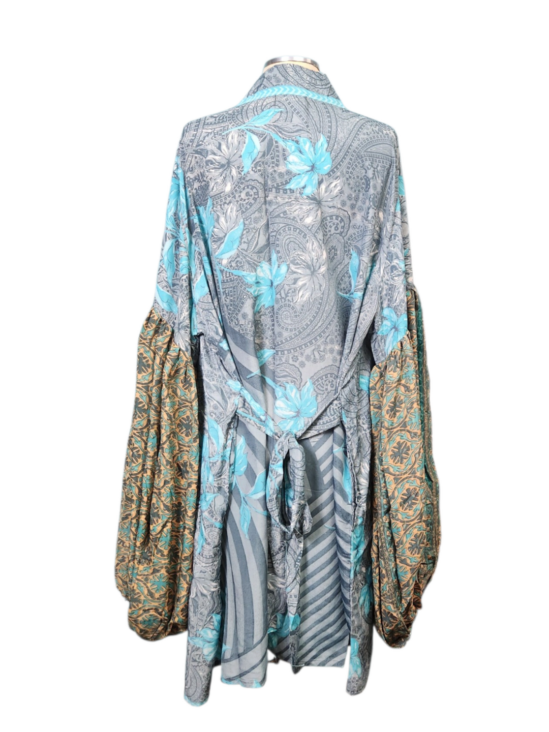 The Blue Lotus Tulip Arm Short Silk Vault Kimono/Duster-165