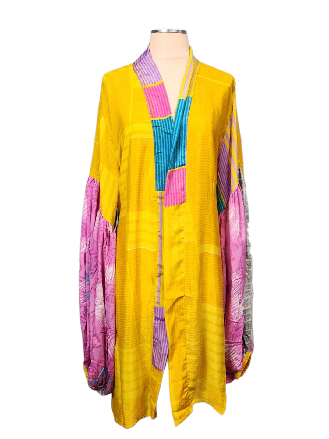 The Golden Kaleidoscope Short Silk Vault Kimono/Duster-157