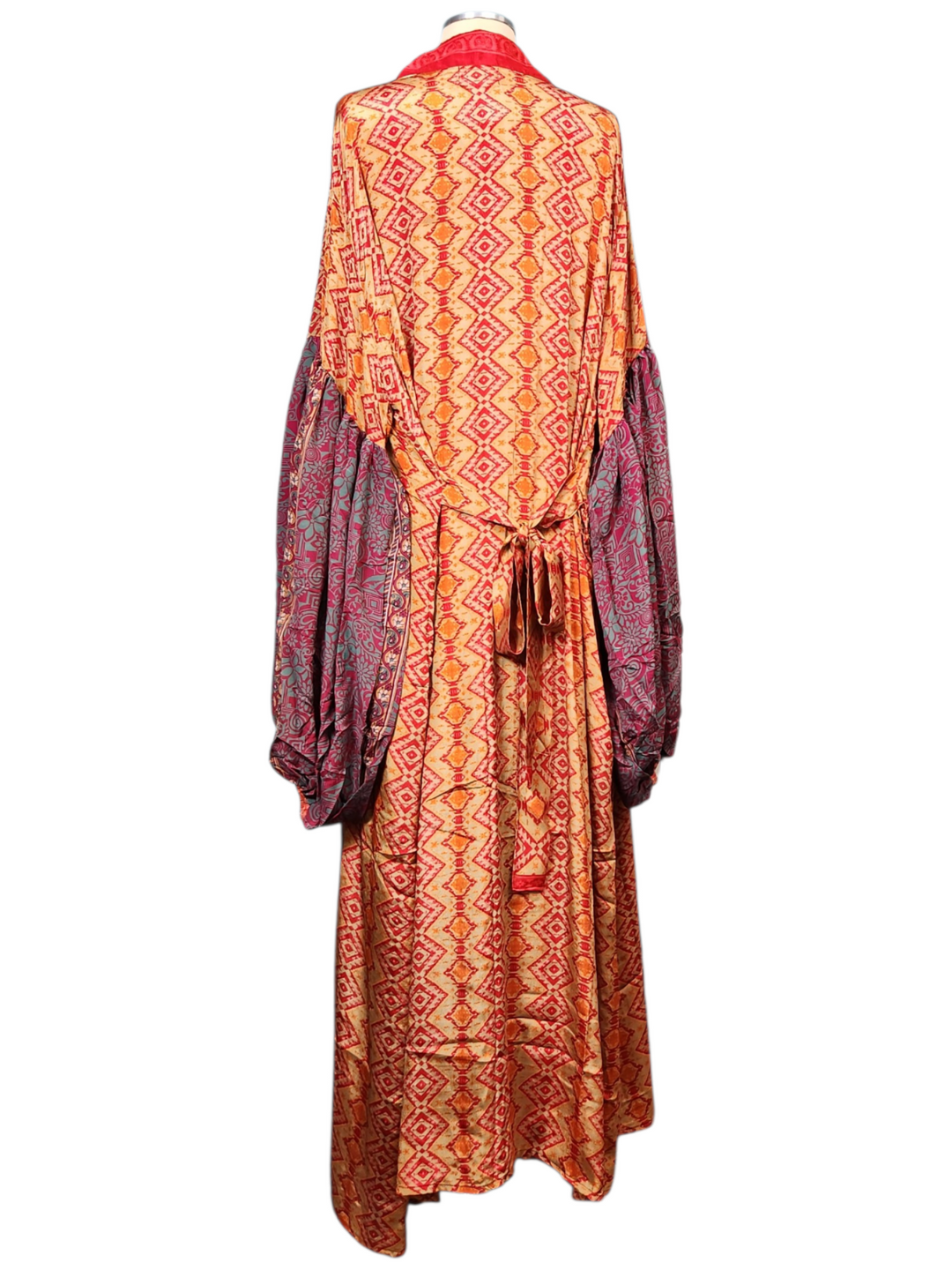The Sunkissed Royalty Silk Vault Tulip Arm Long Kimono & Point Dress Set-238