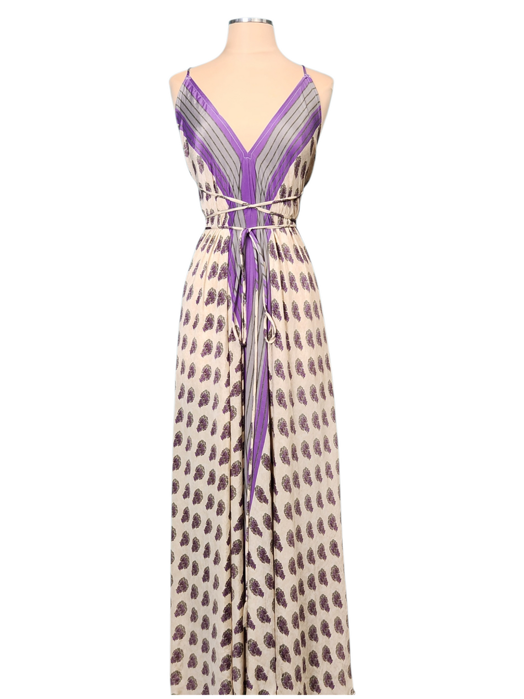 The Royal Amethyst Silk Vault Tulip Arm Long Kimono & Point Dress Set-233