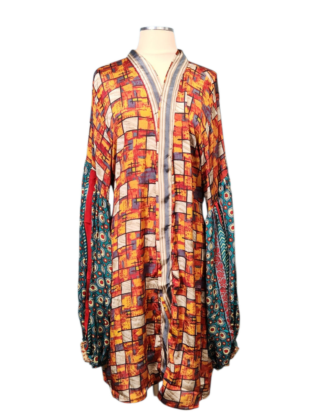 The Burnt Sun Short Silk Vault Kimono/Duster-162