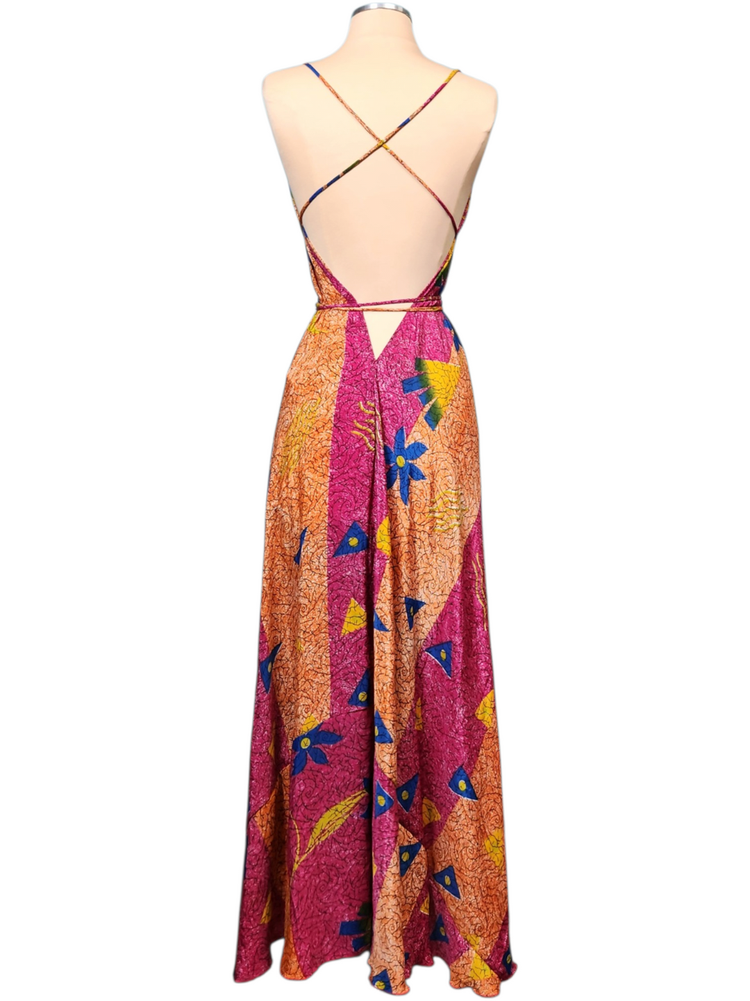 The Vibrant Muse Silk Vault Tulip Arm Long Kimono & Point Dress Set-239