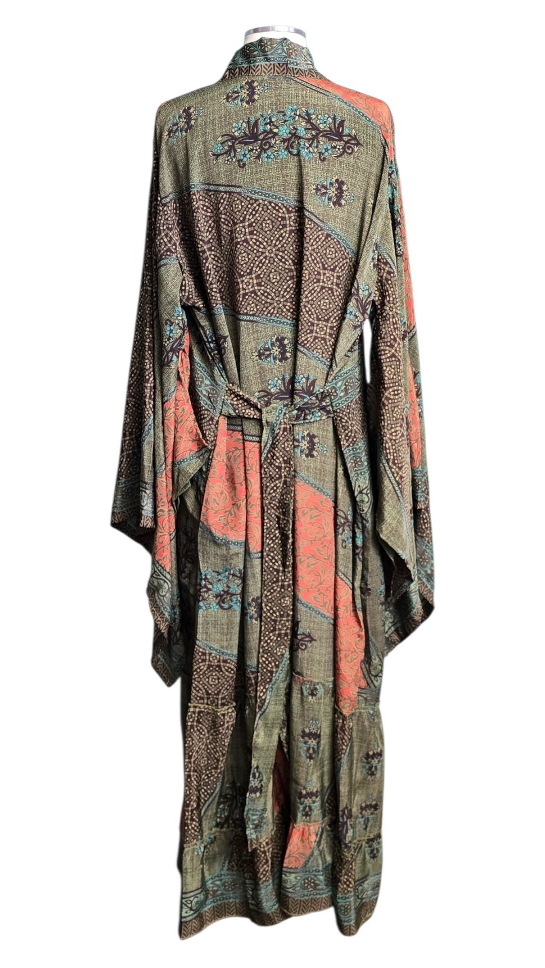 The Desert Mosaic Vintage Sari Silk Kimono-122