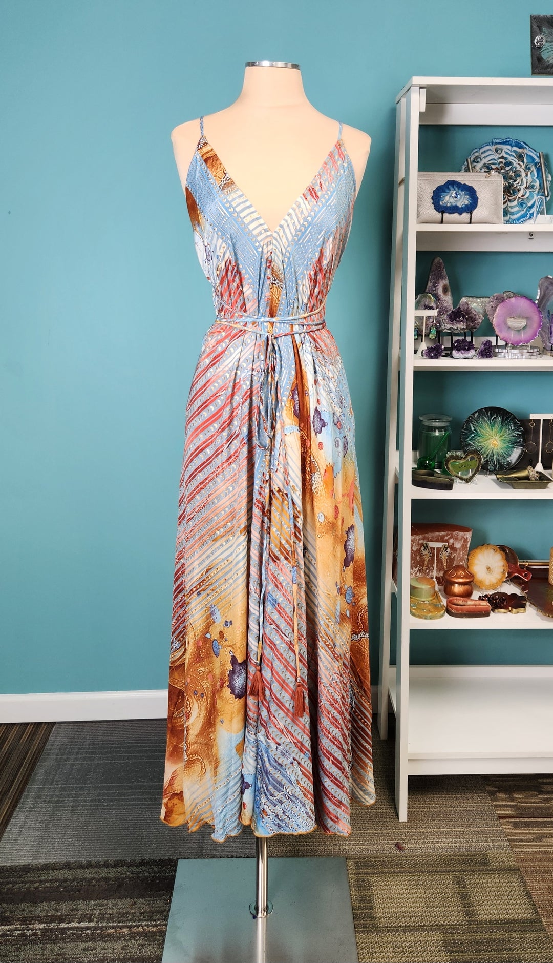 The Coastal Canyon Silk Kimono & Point Dress Set- 207