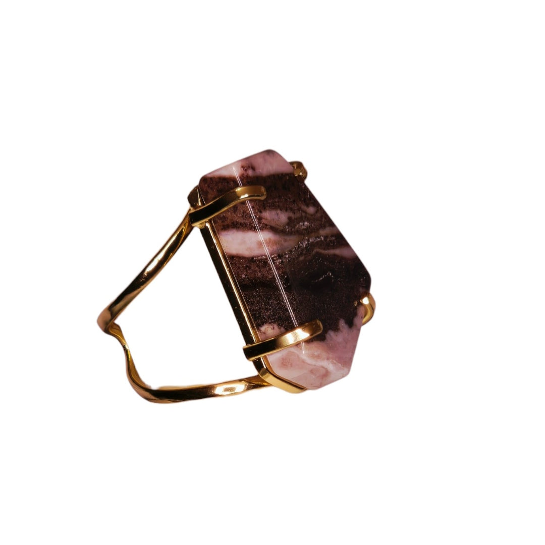 The Rose Canyon Zebra Jasper Arc Ring