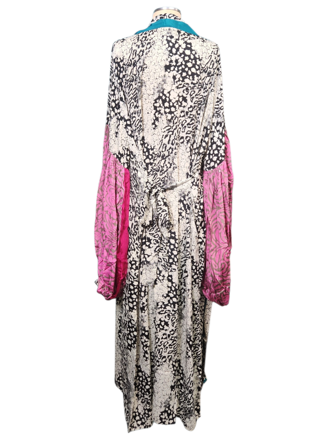 The Turquoise Wildflower Tulip Sleeve Long Kimono-170