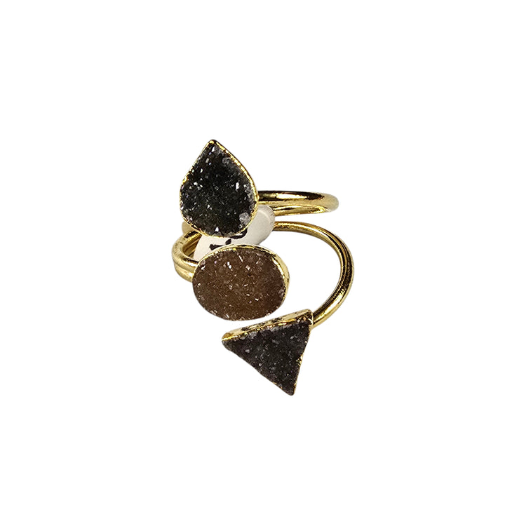 The Victoria Gold Triple Druzy Ring Collection