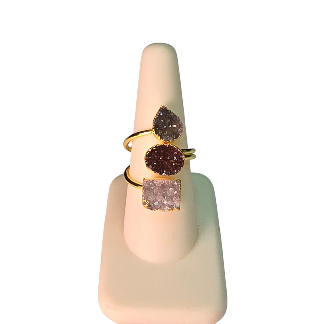 The Victoria Gold Triple Druzy Ring Collection