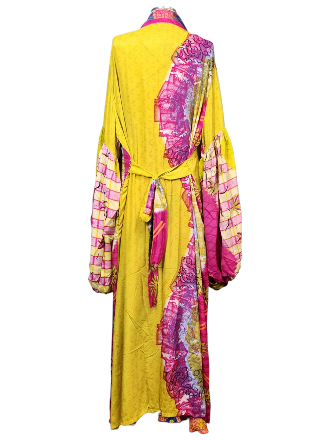 The Vibrant Muse Silk Vault Tulip Arm Long Kimono & Point Dress Set-239