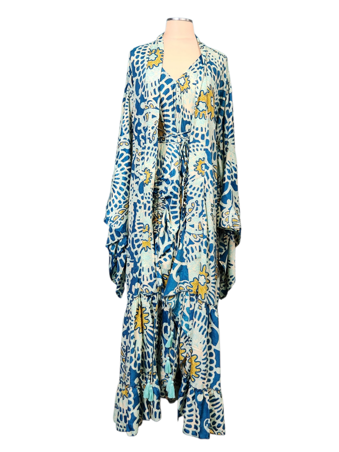 The Ocean Pearl Kimono & Point Dress Set - 258