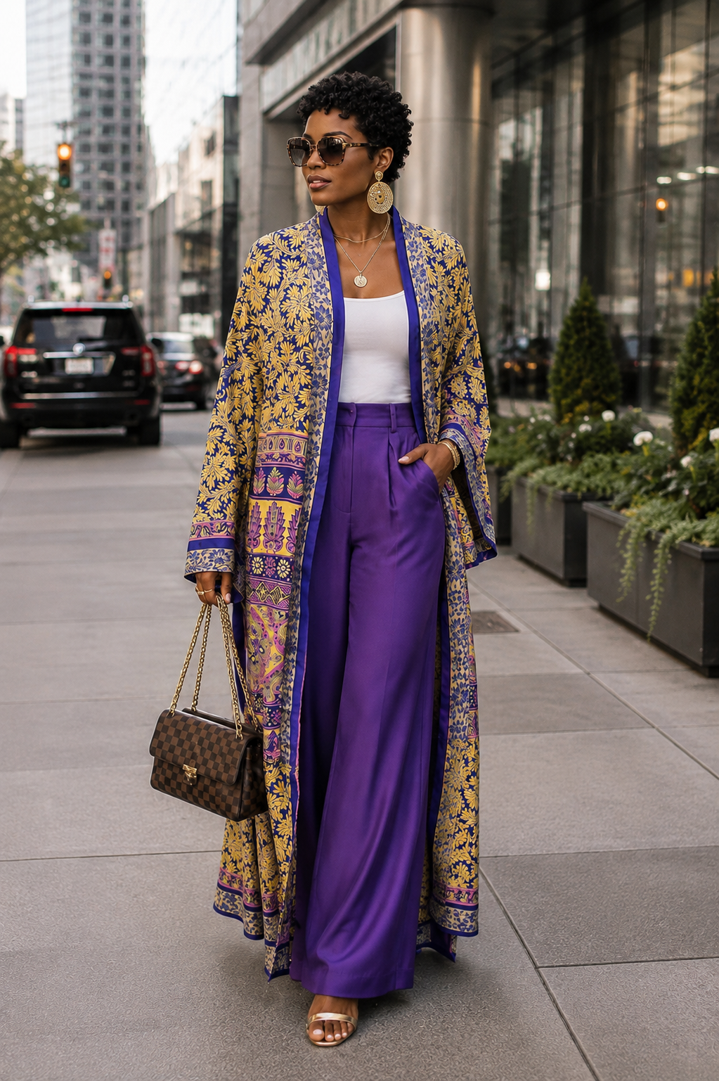 The Golden Daydream Vintage Sari Silk Kimono-123