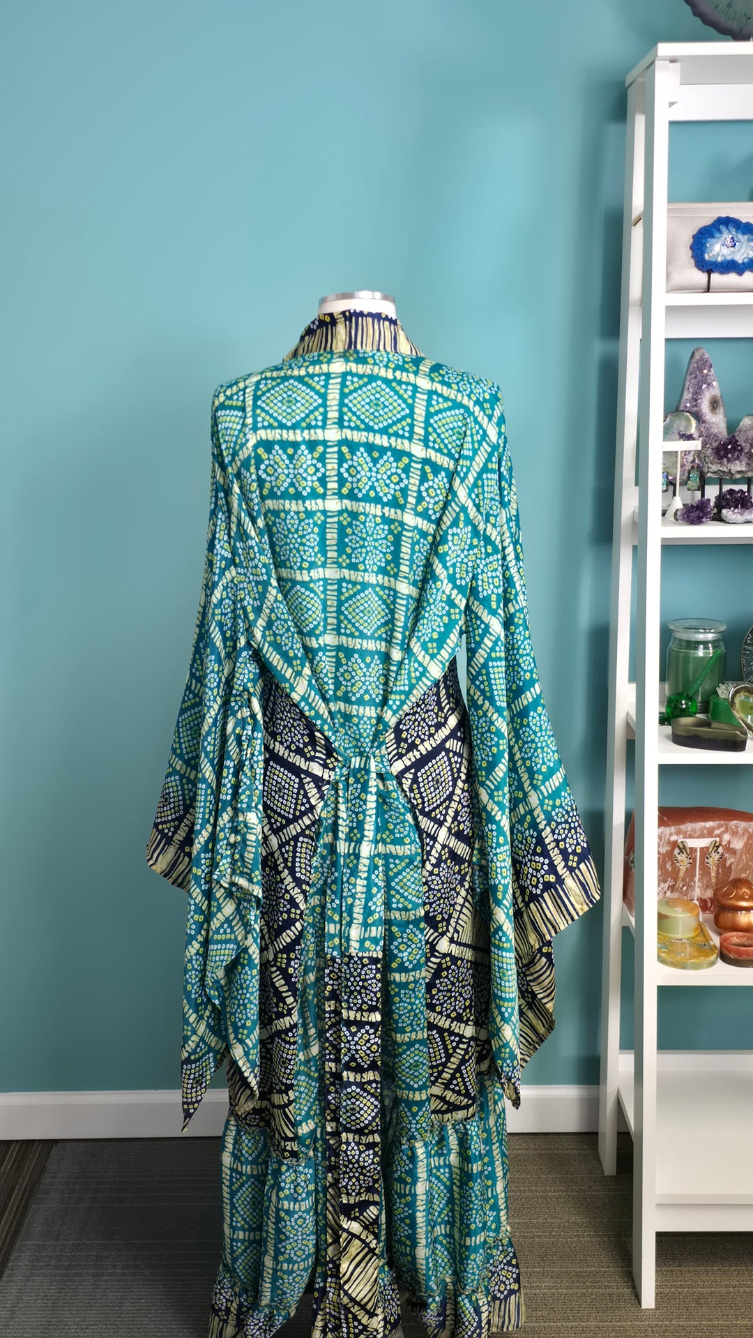 The Sea Mist Vintage Sari Silk Kimono