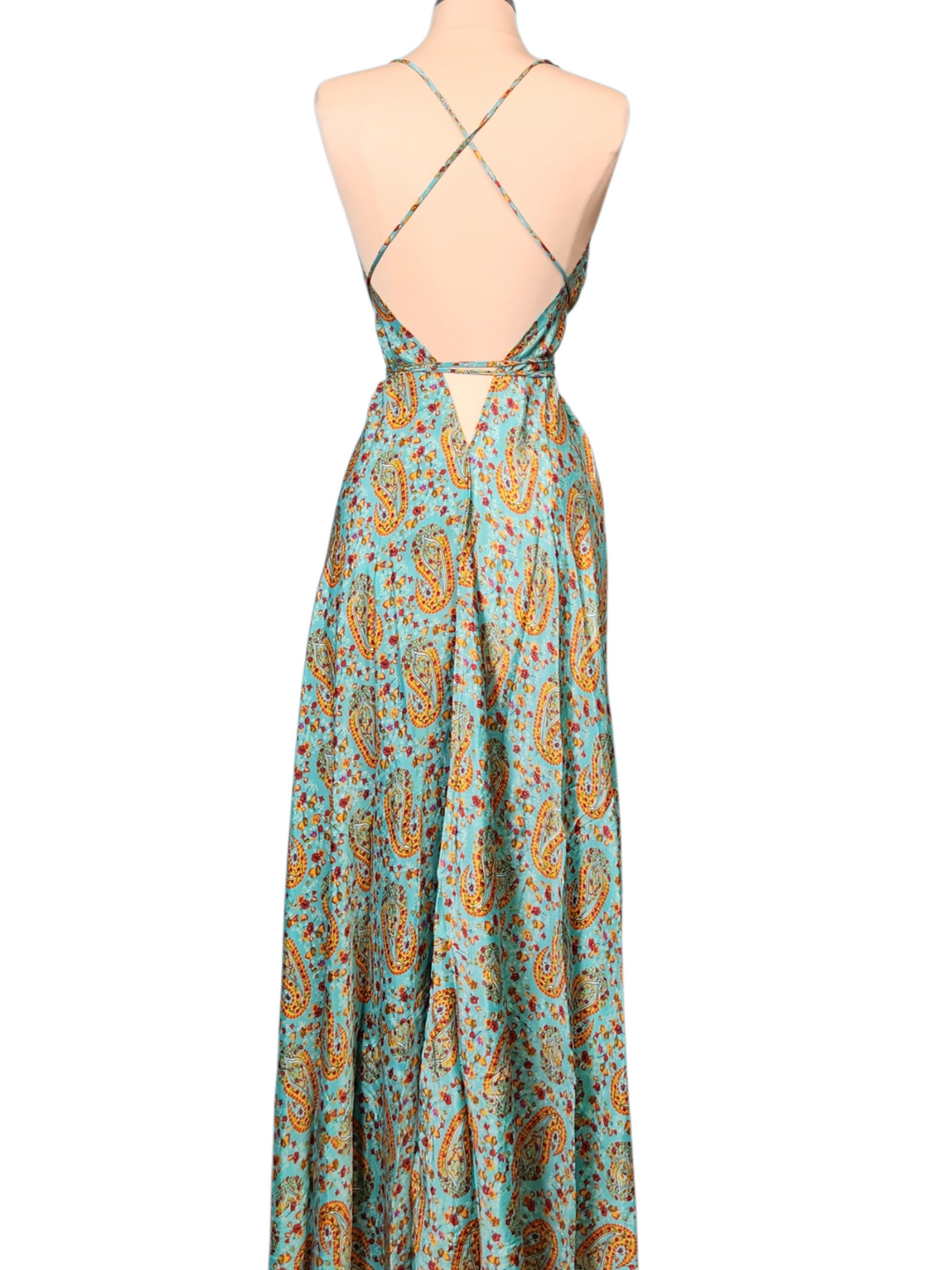 The Turquoise Sunrise Silk Vault Tulip Arm Short Kimono & Point Dress Set-217
