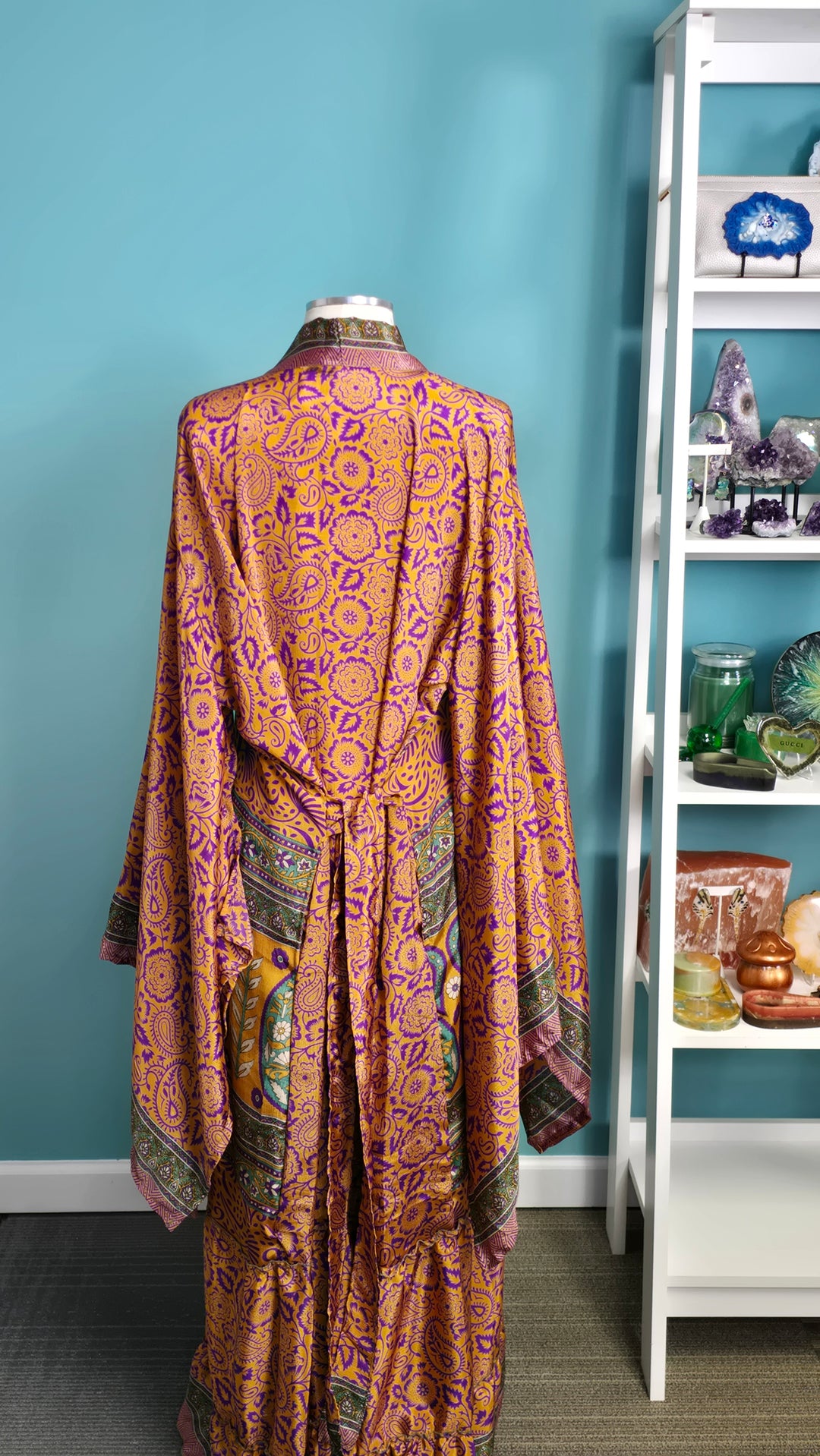 The Amethyst Passage Vintage Sari Silk Kimono