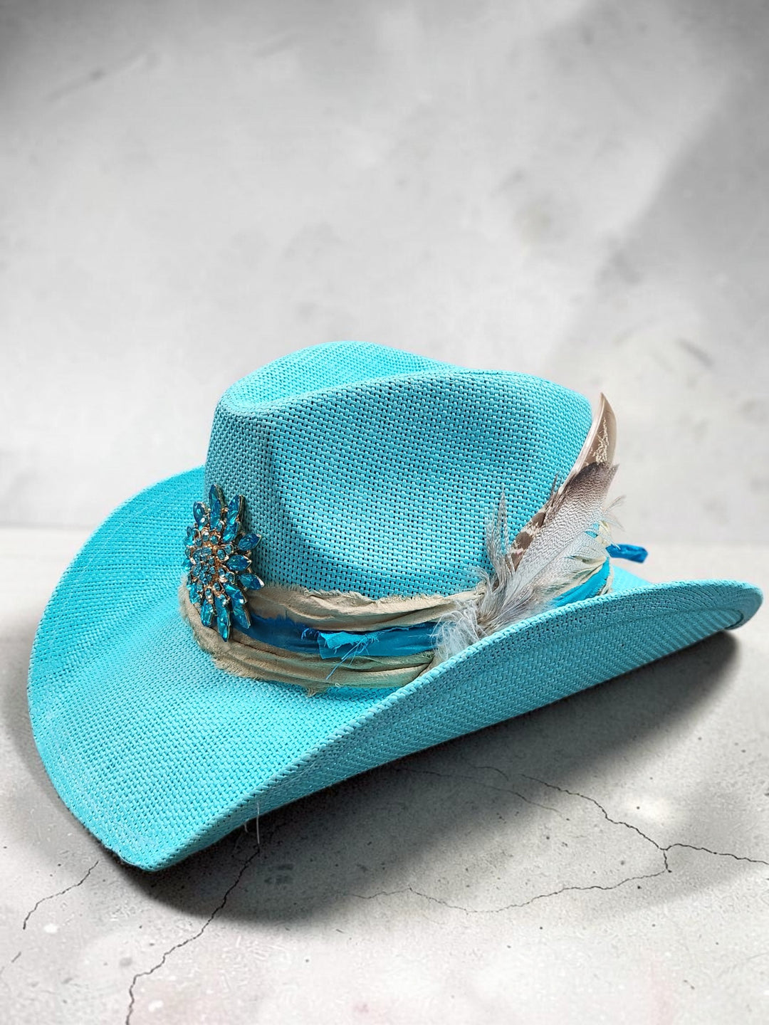 The Turquoise Rodeo Radiance  Cowboy Hat - 825