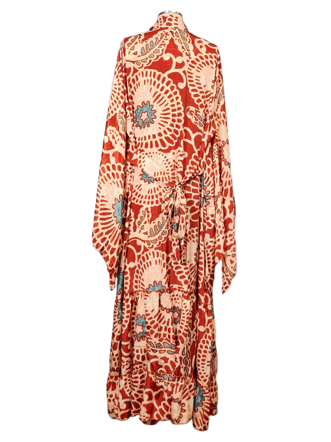 The Terracotta Oasis Kimono & Point Dress Set - 256