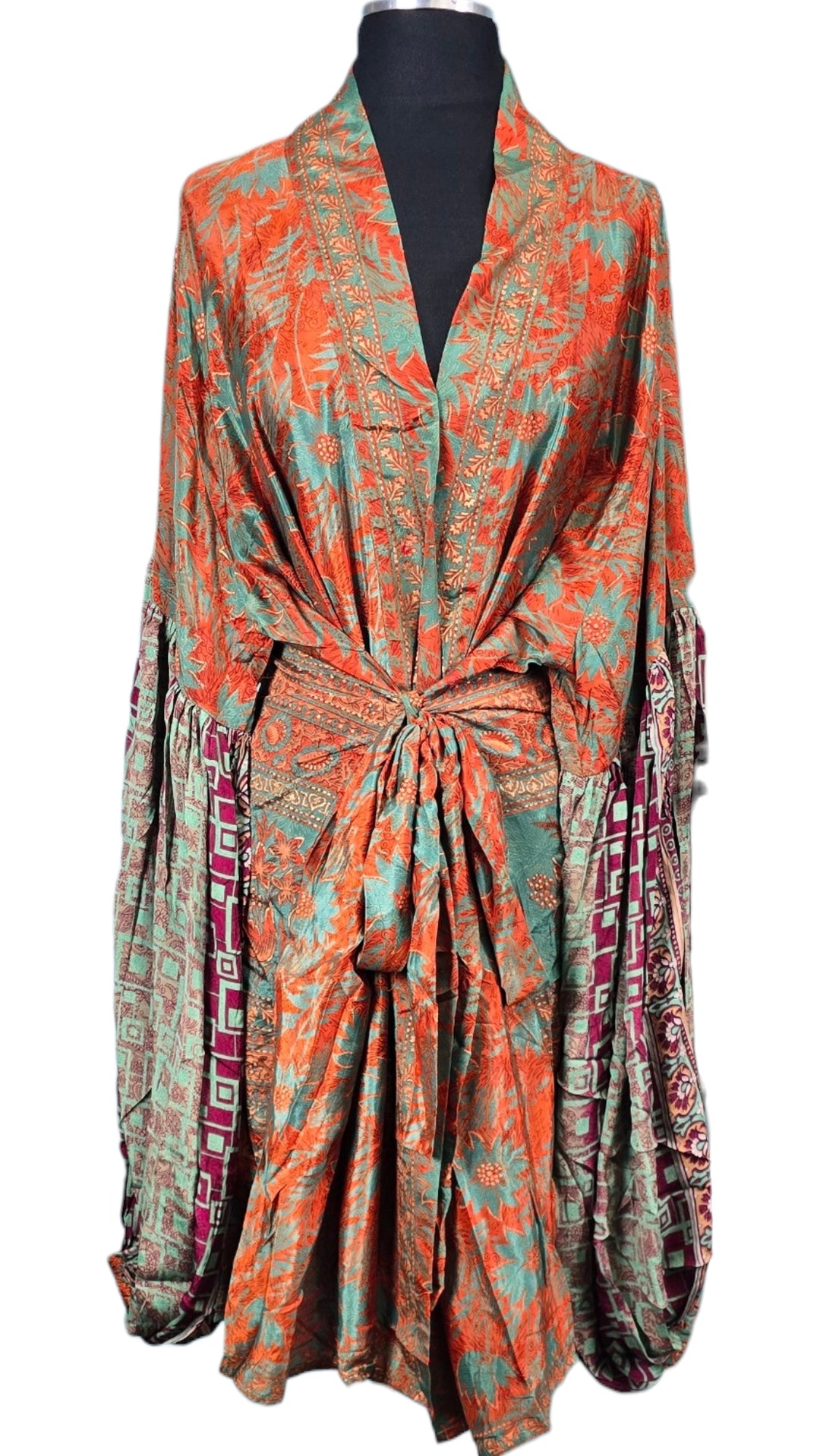 The Sunset Garden Silk Short Kimono/Duster