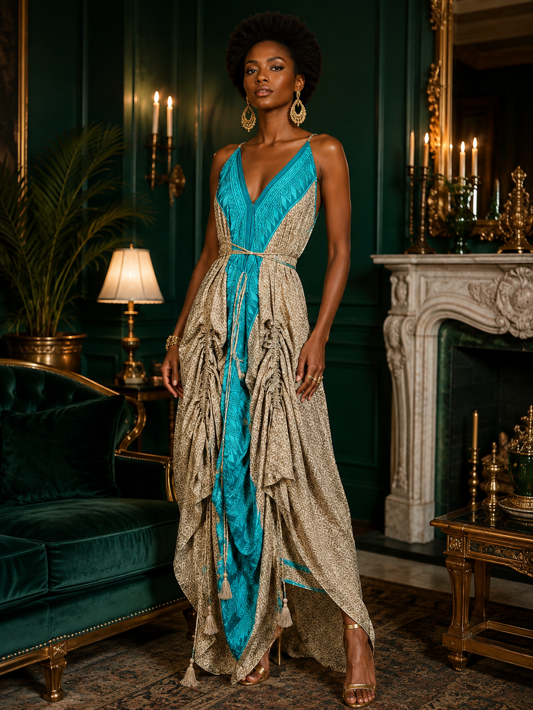 The Turquoise Oasis Point Dress-347