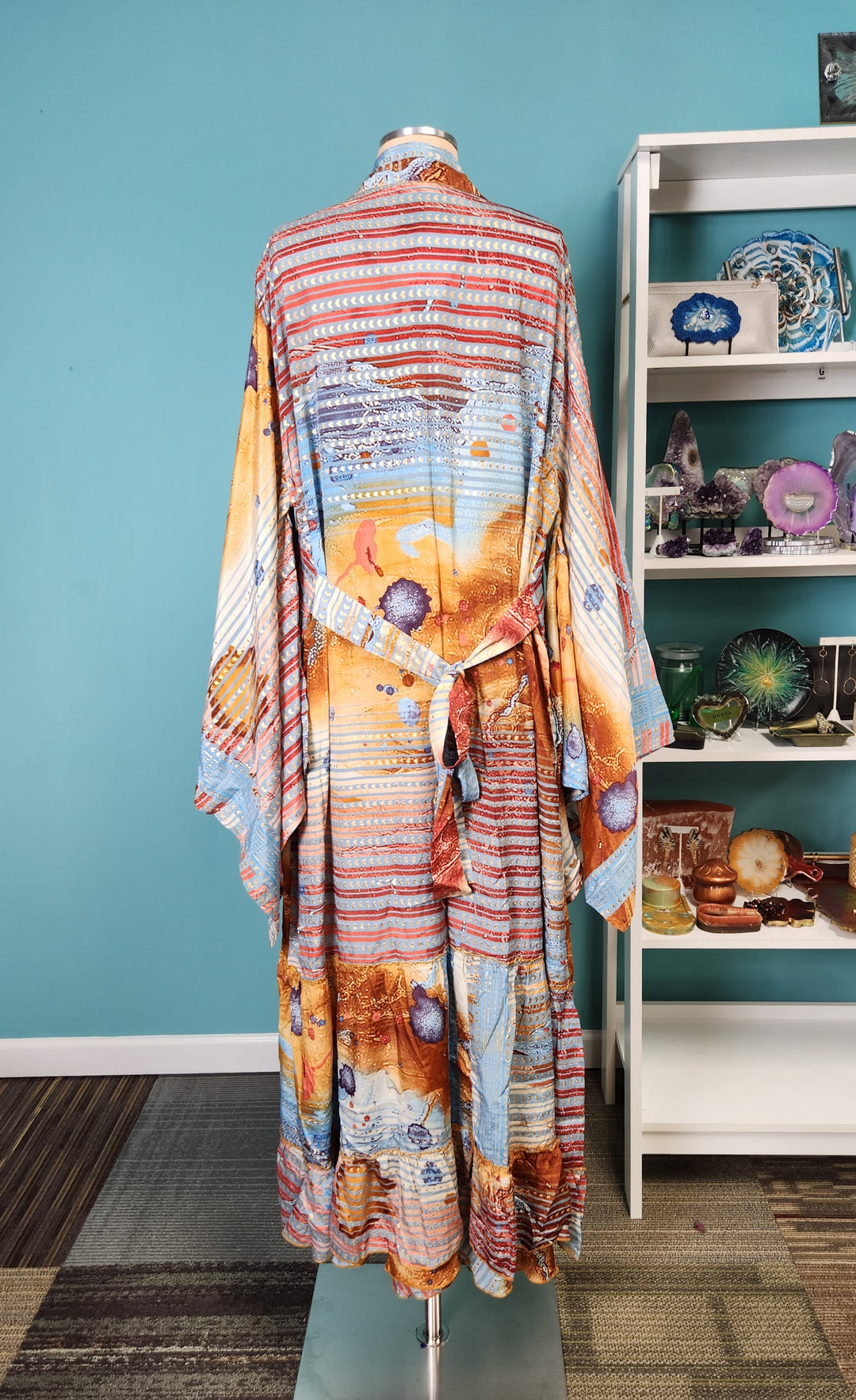The Coastal Canyon Silk Kimono & Point Dress Set- 207