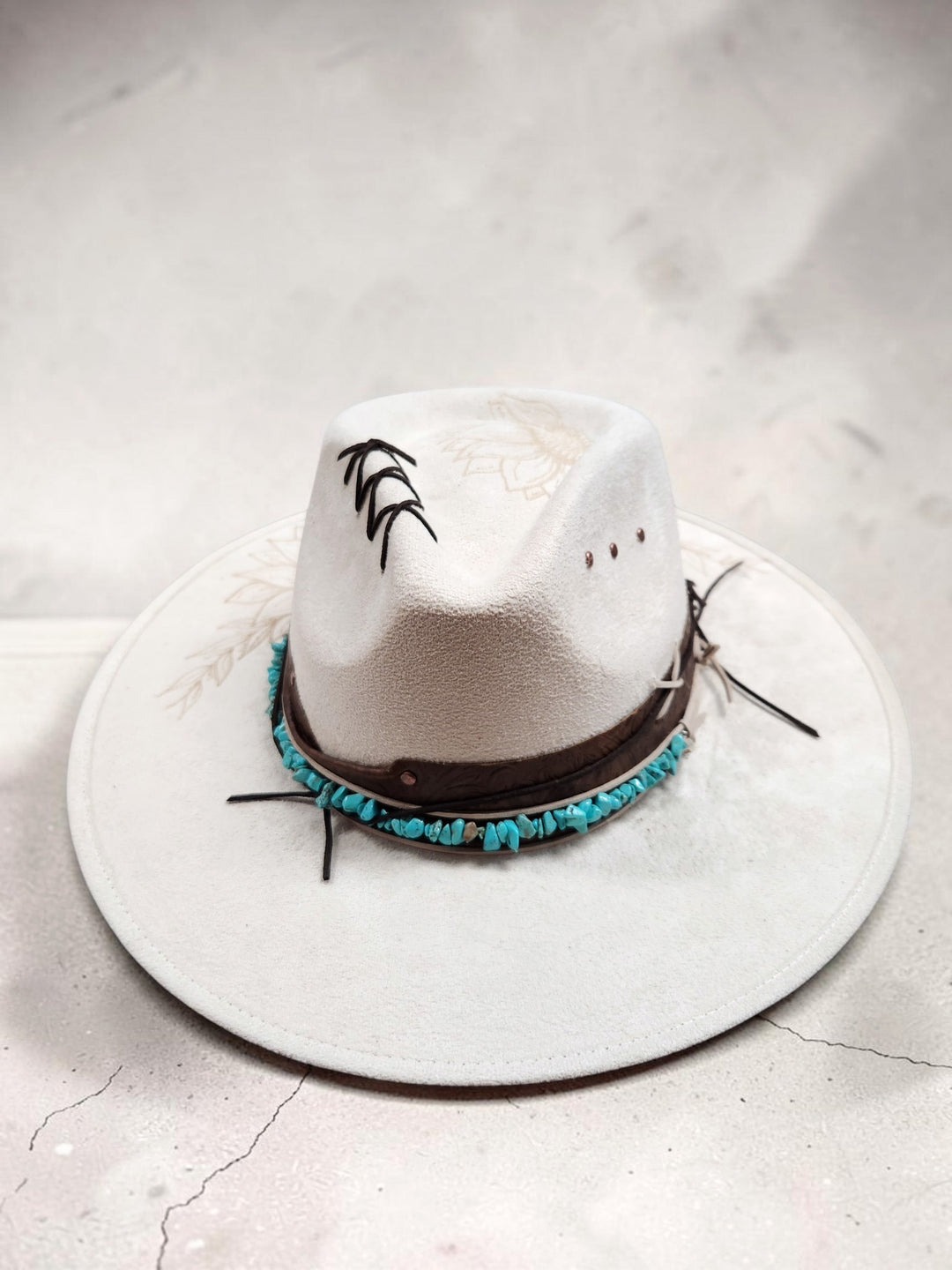 The Ivory Sunflower Vegan Suede Hat - 819