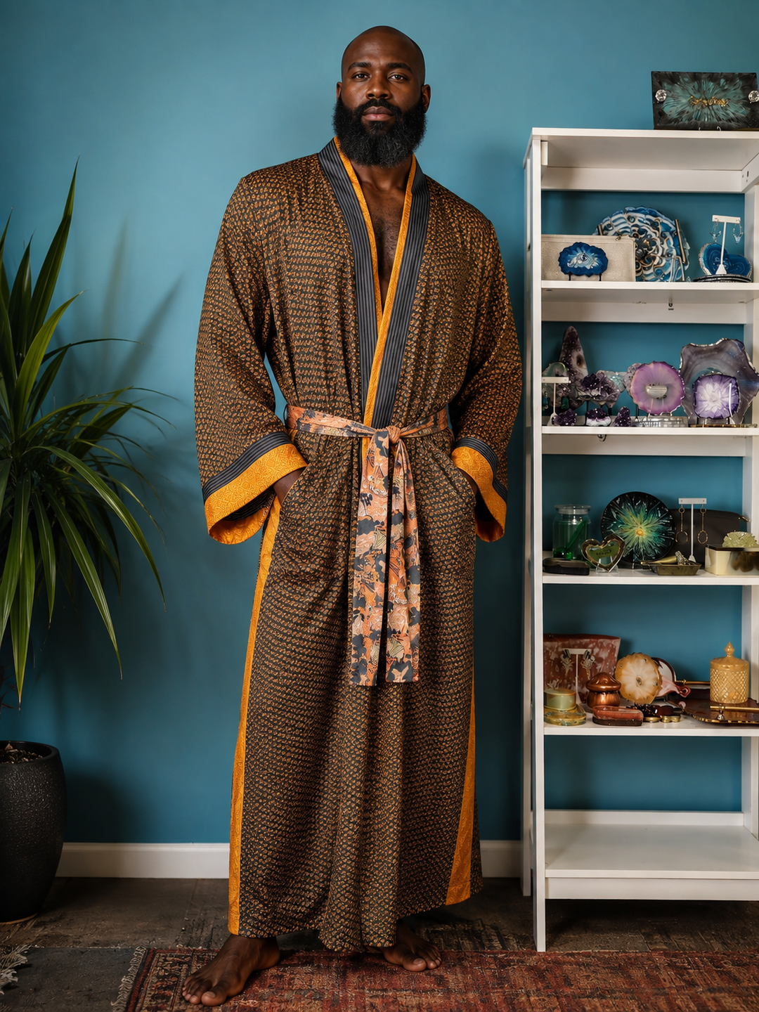 The Golden Eclipse Reversible Men's Kimono-143