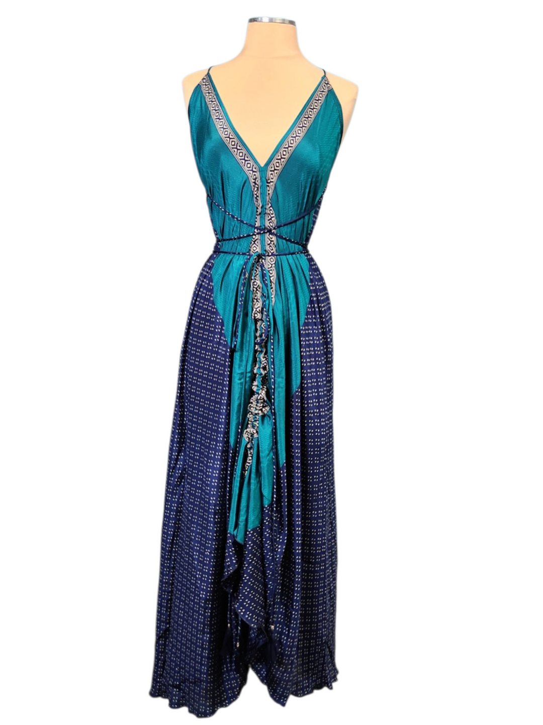 The Midnight Teal Elegance Point Dress-341