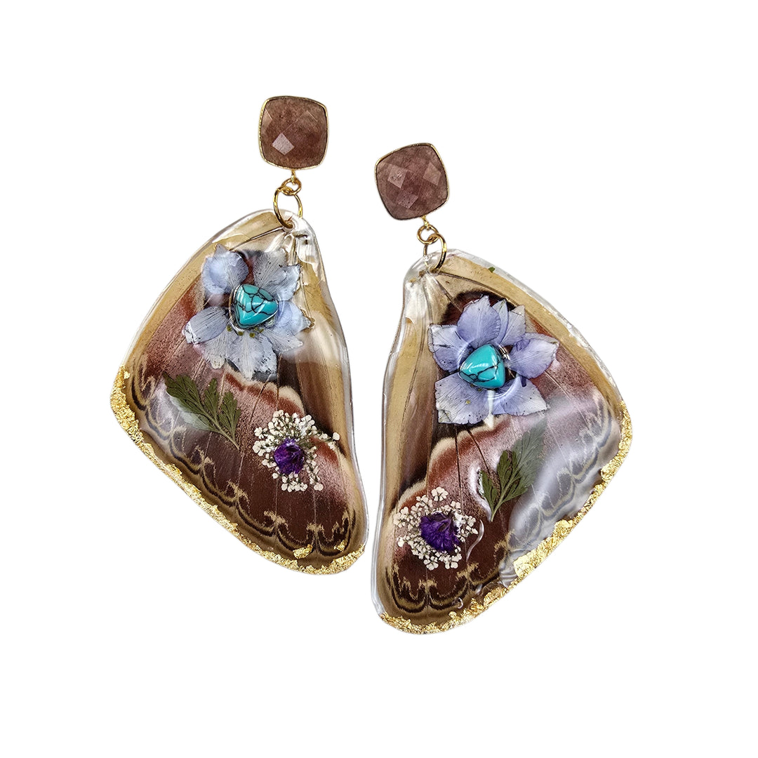The Wild Blossom Atlas Moth Post Earrings Collection