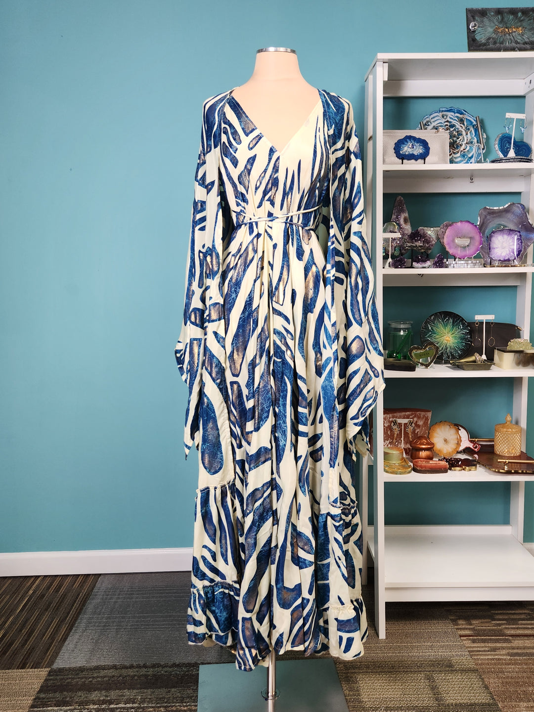 The Coastal Tides Two-Piece Dress & Kimono Signature Set-204
