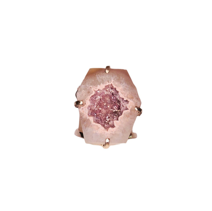 The Pink Halo Druzy Arc Ring