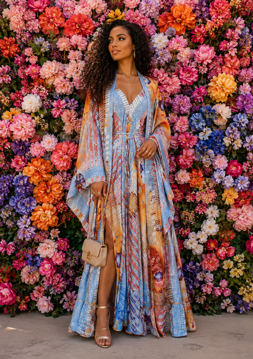 The Coastal Canyon Kimono & Point Dress Set- 207